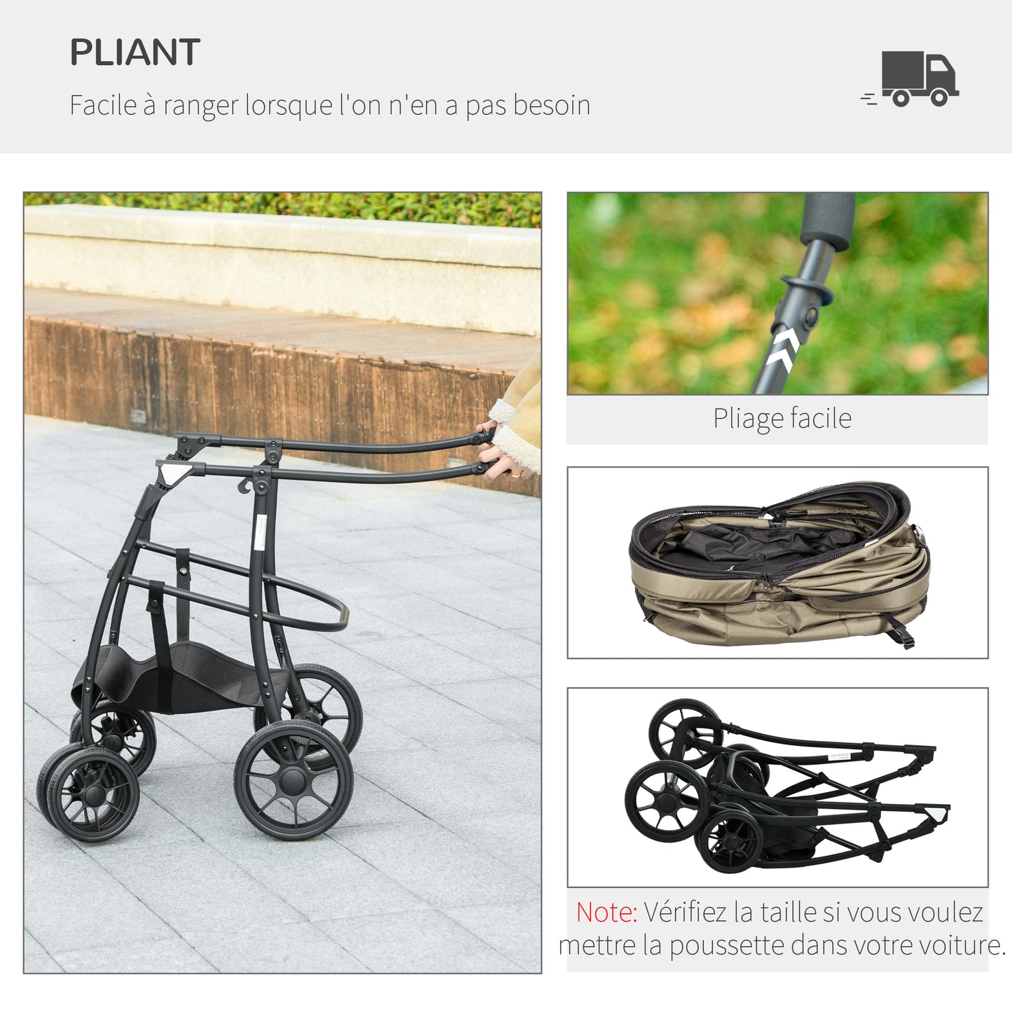 Dierenwagen Kleine Hond – Wandelwagen Huisdier – Opvouwbare Buggy – Huisdierenwagen Kat – Wandelkar Dieren – Veiligheidsharnas en Ventilatieraam – Stevig Stalen Frame 10 kg Maximaal