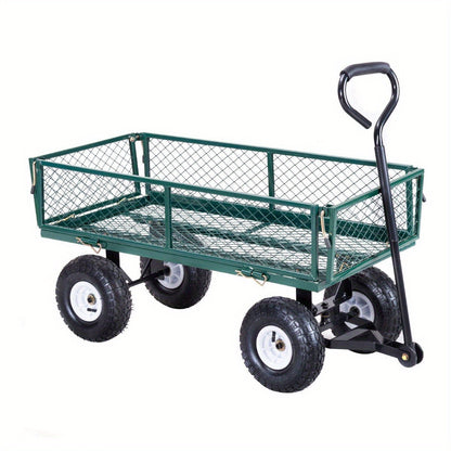 Kruiwagen – Tuinkar – Handkar – Tuinwagen – Landbouwkar – Gepoedercoat Staal – 10 Inch Luchtbanden – Inklapbaar Frame – 150 kg Draagvermogen
