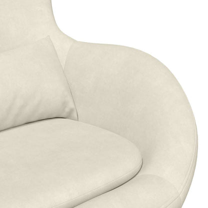 Draaifauteuil – Fauteuil – Lounge stoel – Relaxstoel – Draaiende stoel – Crème kleur zonder voetensteun – Zachte stof – 360 graden draaibaar