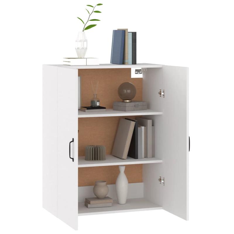 Wandkast Wit – Muurkast Opbergkast Opbergsysteem Opbergmeubel – Softwood Materiaal – Ruimtebesparend Verticale Organizer 69,5x34x90cm
