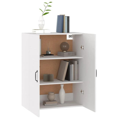 Wandkast Wit – Muurkast Opbergkast Opbergsysteem Opbergmeubel – Softwood Materiaal – Ruimtebesparend Verticale Organizer 69,5x34x90cm