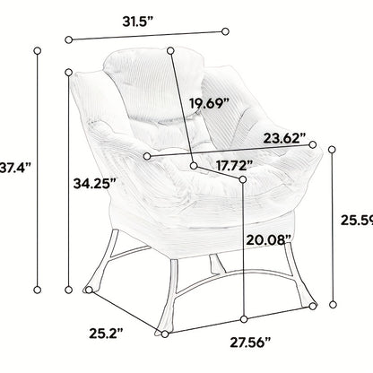 Ottoman Style Leisure Chairs, Modern Leisure Style Chairs with Armrests And Side Pockets, Cushioned Sofa Chairs with Footrests,  Space Reading Chairs,  Corner Chairs, Lounge Furniture, Small Space Seating, Armrest Chair, Cush