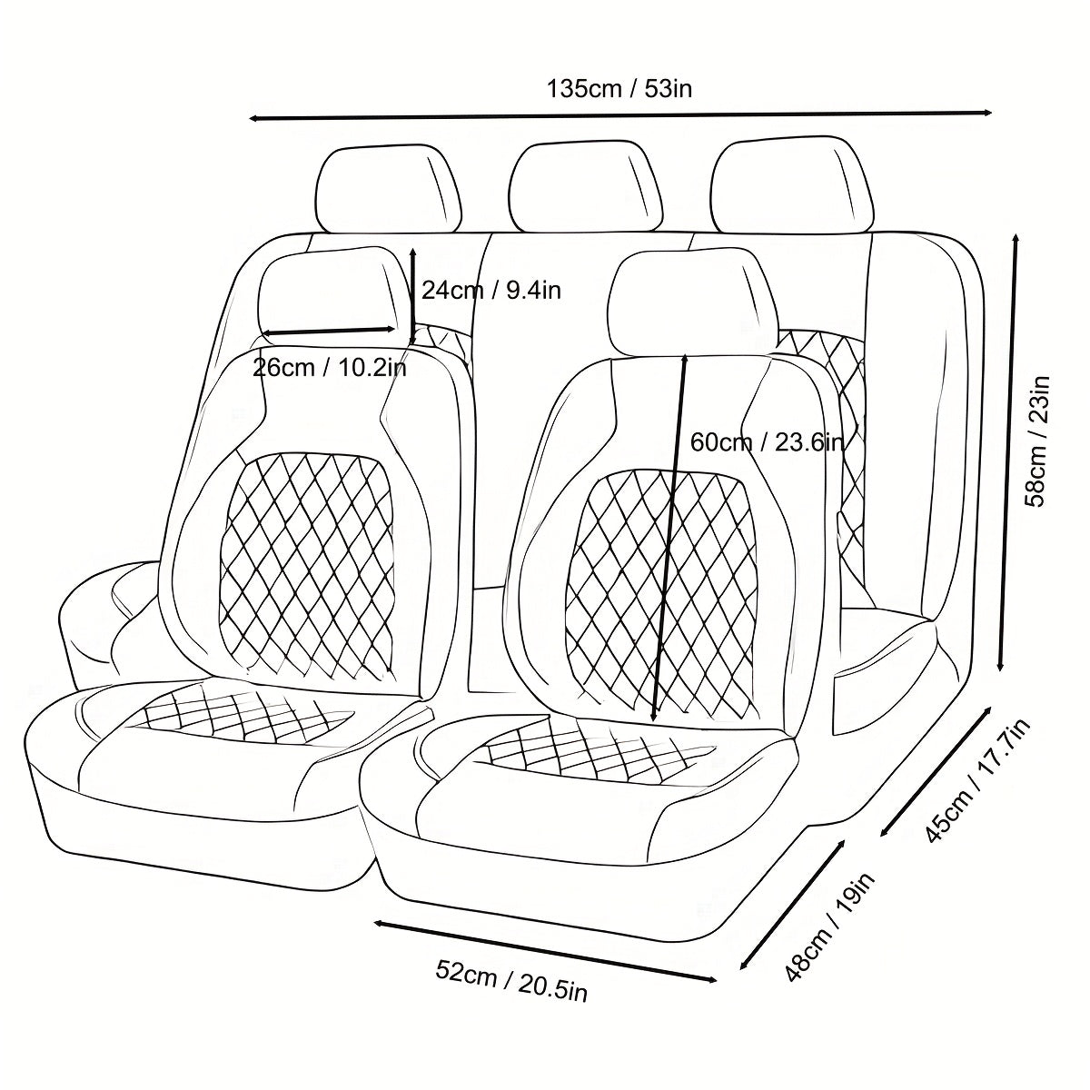 Universele Autostoelhoezen – Stoelhoes, Autostoelbeschermer, Autobekleding, Zitplaatsbescherming – 5 Zits (2 Voor + 3 Achter) – Waterdicht PU Leer – Comfortabele Sponsvulling