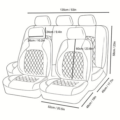 Car Seat Covers Full Set, Fit for Opel, Astra, Corsa, Insignia, Mokka, Crossland, Vectra, Grandland X, Universal PU Leather Car Seat Protectors, Adjustable Vehicle Seat Covers with Easy Installation for All Seasons, Automotiv