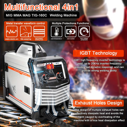 Lasapparaat – Mig lasmachine – Elektrode lasmachine – Inverter lasapparaat – MMA lasmachine – Draagbaar en Lichtgewicht – Automatische Draadvoeding zonder Gas