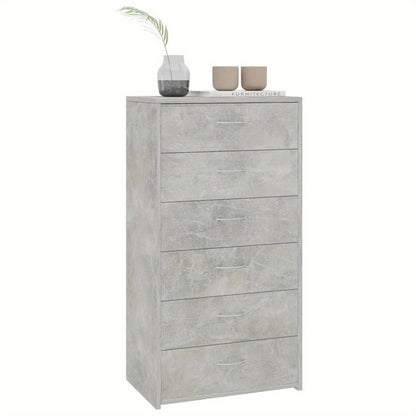 Sideboard – Dressoir – Opbergkast – Kast – Ladenkast – Betonlook – 6 Lades – Compact 50x34x96 cm – Duurzaam Engineered Wood