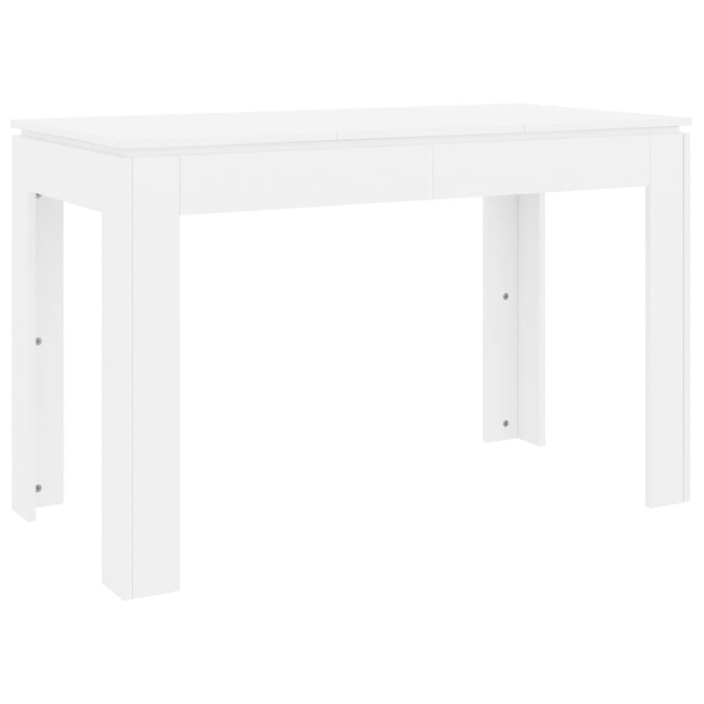 Eettafel – Tafel – Dinertafel – Keukentafel – Witte Eettafel – Modern Design – 120x60 cm – Samengesteld Hout Met Chroom