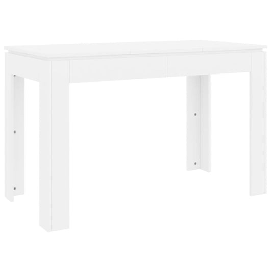 Eettafel – Tafel – Dinertafel – Keukentafel – Witte Eettafel – Modern Design – 120x60 cm – Samengesteld Hout Met Chroom