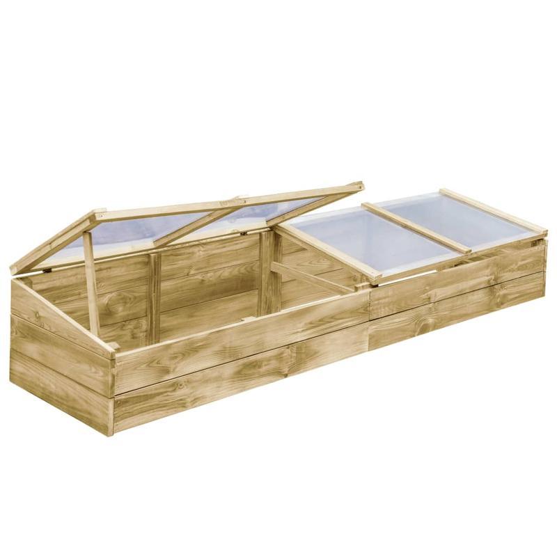 Kas – Kweekkas – Tuinkas – Groentekas – Mini Kas – Geïmpregneerd Grenenhout – 200x50x35 cm – Duurzaam En Weerbestendig