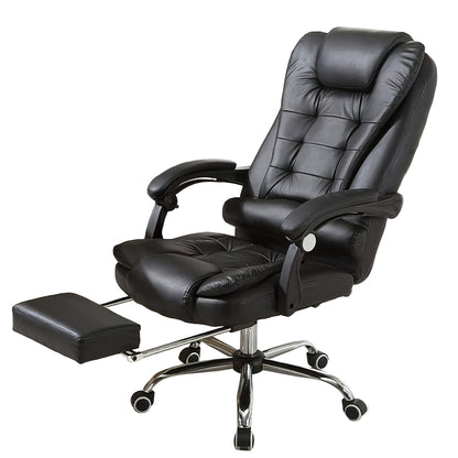 Bureaustoel – Kantoorstoel – Office Chair – Gamestoel – Draaistoel – Verstelbare Rugleuning – Ingebouwde Voetensteun – Ergonomische Rugondersteuning – 360° Draaibaar – Zwart