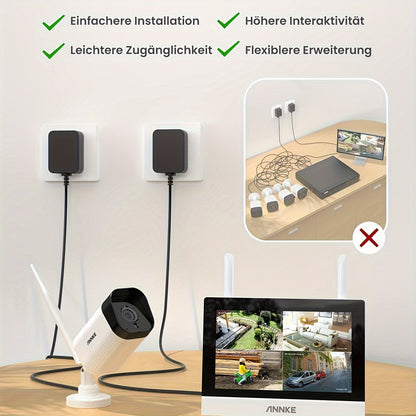 Beveiligingscamera Set – Camerabewaking – Bewakingscamera – Draadloze Camera – Wifi Beveiligingscamera – 7 Inch Touchscreen Monitor – Kleur Nachtzicht 30m