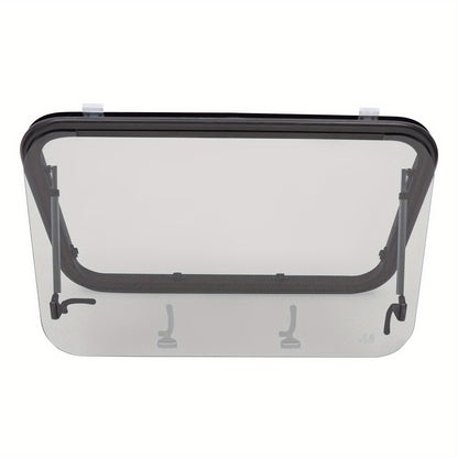 Camperraam – Uitzetraam – Caravanraam – Ventilatieraam – Nooduitgangraam – Aluminium – 4mm Gehard Glas – 91x56 cm – 65° Openend