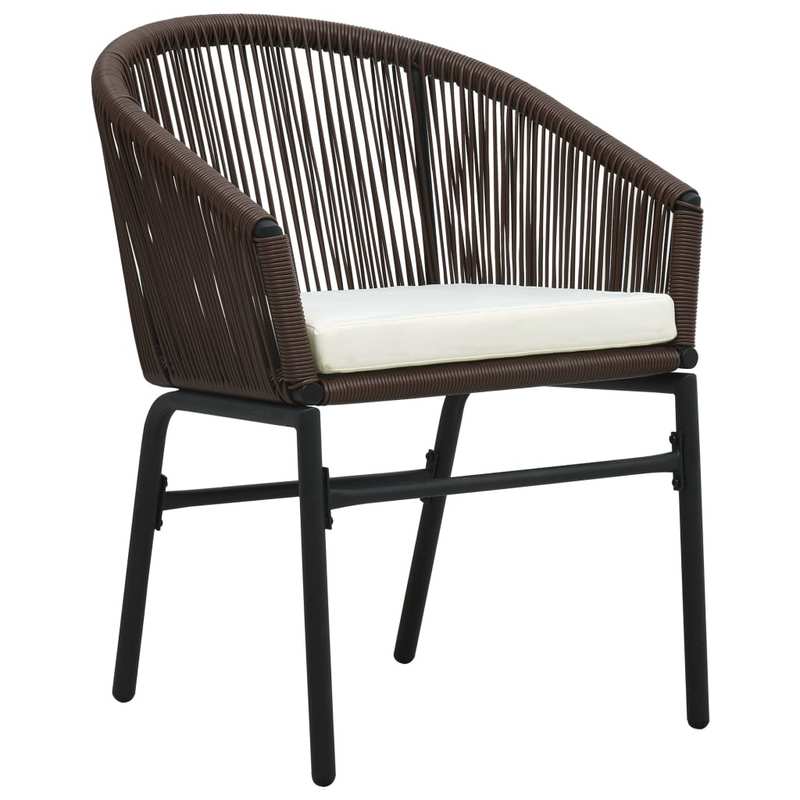 Bistro Set – Tuinset – Balkonset – Terrasmeubilair – Rattan Meubel – 3-delig – Comfortabele Kussens – Weerbestendig PE-Rattan – Bruin