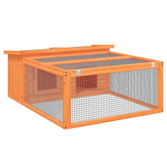 Houten Konijnenhok – Konijnenren – Knaagdierhok – Buitenhok – Dierenverblijf – Massief Grenenhout – Ruim 117,5x97x47,5 cm