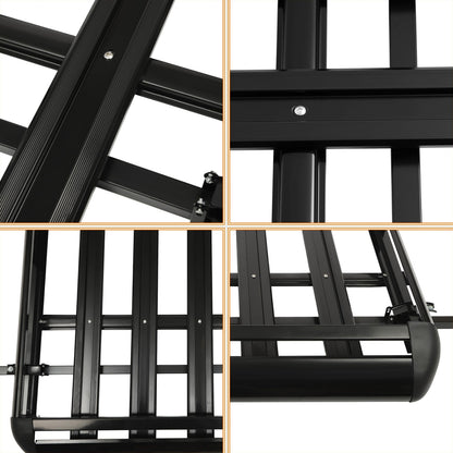 Dakkofferdrager – Dakdrager – Dakraildrager – Autodakdrager – Bagagedrager – Verstelbaar 100-135 cm – Maximaal 150 kg Draagvermogen – Aluminium & IJzer