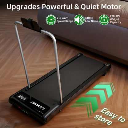 Portable Multi-function Treadmill with Incline Adjustment | Suitable for Walking and Jogging, Home and Office Use, Treadmill with LED Display, Treadmill Walking Mat, Treadmill with Handrails, Foldable Home Fitness Treadmill,