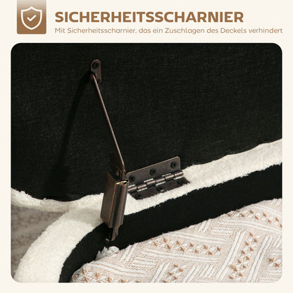 Opbergkruk – Opbergbox – Zitkruk – Opbergstoel – Opberghocker – Crème Wit – Stevige Stalen Poot – Zacht Fleece Bekleed