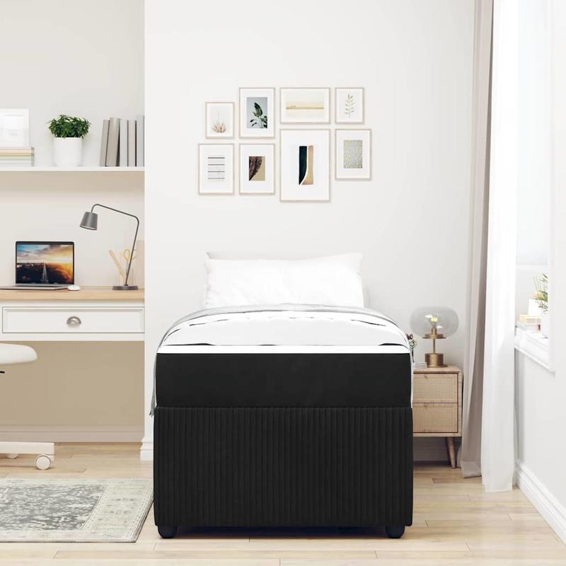 Bedframe – Bed – Bedframe Met Matras – Eenpersoonsbed – Platformbed – Zwart – Twinsize 80x200 cm – Met Matras Inclusief – Metalen Stijlvol Frame