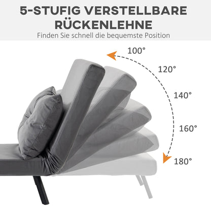 Relaxfauteuil – Relaxstoel – Recliner – Leesstoel – Lounge Chair – Donkergrijs – Scandinavisch Design – Verstelbare Rugleuning – Kussen Met Button Tufting