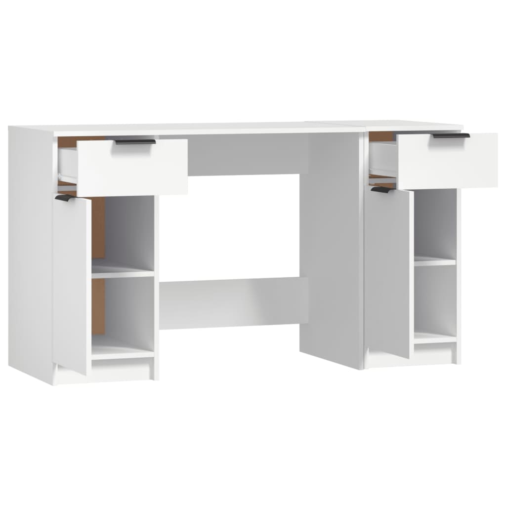 Bureau – Schrijftafel – Werkplekmeubel – Kantoortafel – Betongrijs – Stevig Hardhout – Ruime Opbergruimte