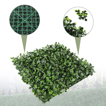 Kunstmatige Buxushaag – Kunstplant Tuinhaag – Groene Wand – Privacyhaag – Sfeervolle Haag – Groen PE-Plastic – Onderhoudsvrij & Eenvoudig Te Monteren - 25 x 25 cm