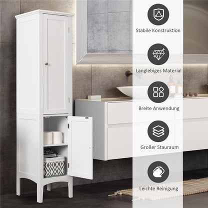 Hoge Kast – Smalle Kast – Opbergkast – Badkamerkast – Woonkamerkast – 160 CM Hoog – MDF Waterbestendig