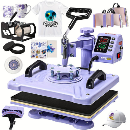 Transferpers – Hittepers – Warmte Persmachine – Heat Press – Textielpers – 38,1x30,48 cm – 8-in-1 Multifunctioneel – 360° Swing-Away Functioneel