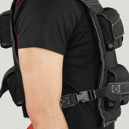 Gewichtsvest – Gewichtsvestje – Verstelbare Gewichtsvest – Trainingsvest – Weerstandsvest – Verstelbaar Tot 20 Kg – Reflecterende Strips – Zwart