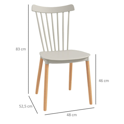 Eetkamerstoel – Stoel – Keukenstoel – Bureaustoel – Designstoel – Grijs – Scandinavisch Design – Beukenhouten Poten