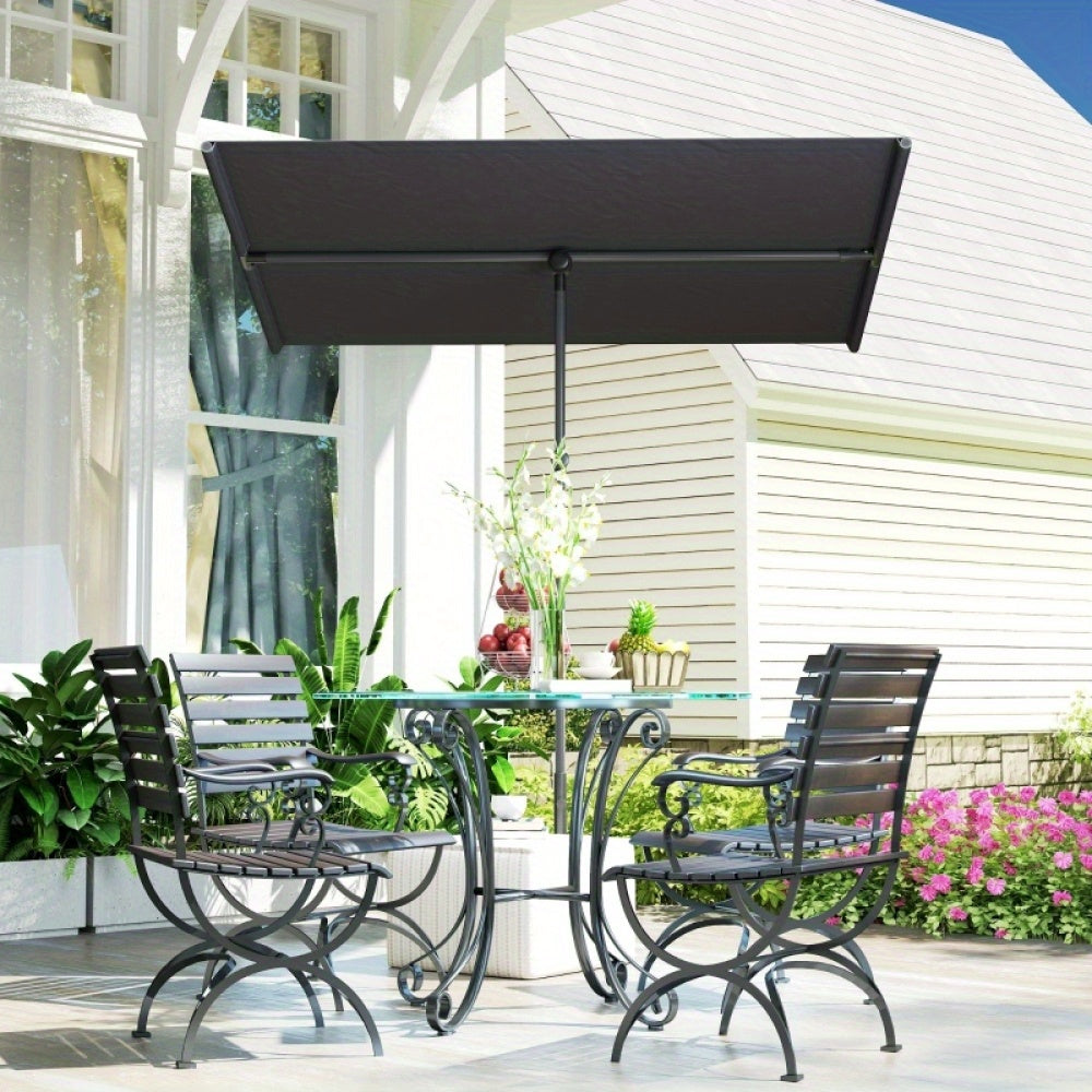 Parasol – Terrasparasol – Balkonparasol – Tuinparasol – Zonnescherm – Extra Groot 150x205 cm – 180° Draaibaar Dak – Verstelbare Hoogte