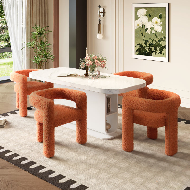 Bureaustoel – Ergonomische Stoel – Kantoorstoel – Eetkamerstoel – Fauteuil – Premium Teddy Fleece – Max. 160 kg Draagvermogen
