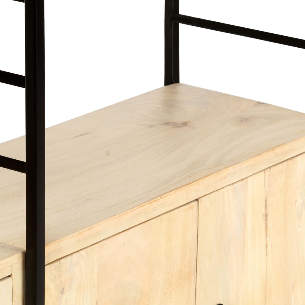 Boekenkast – Boekenrek – Vakkenkast – Stellingkast – Opbergkast – Massief Mango Hout – Industrieel Metaal Frame
