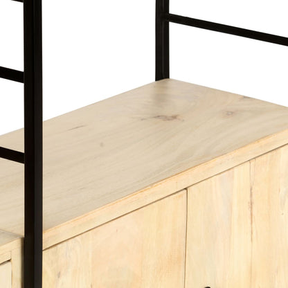 Boekenkast – Boekenrek – Vakkenkast – Stellingkast – Opbergkast – Massief Mango Hout – Industrieel Metaal Frame