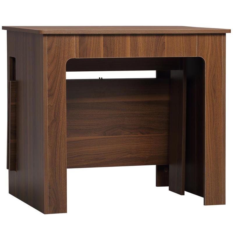 Inklapbare eettafel – Uitklapbare tafel – Klaptafel – Opklapbare eetkamertafel – Landelijke eettafel – Opbergruimte onder blad – Massief hardhout – 180x85x75 cm – Snelle montage