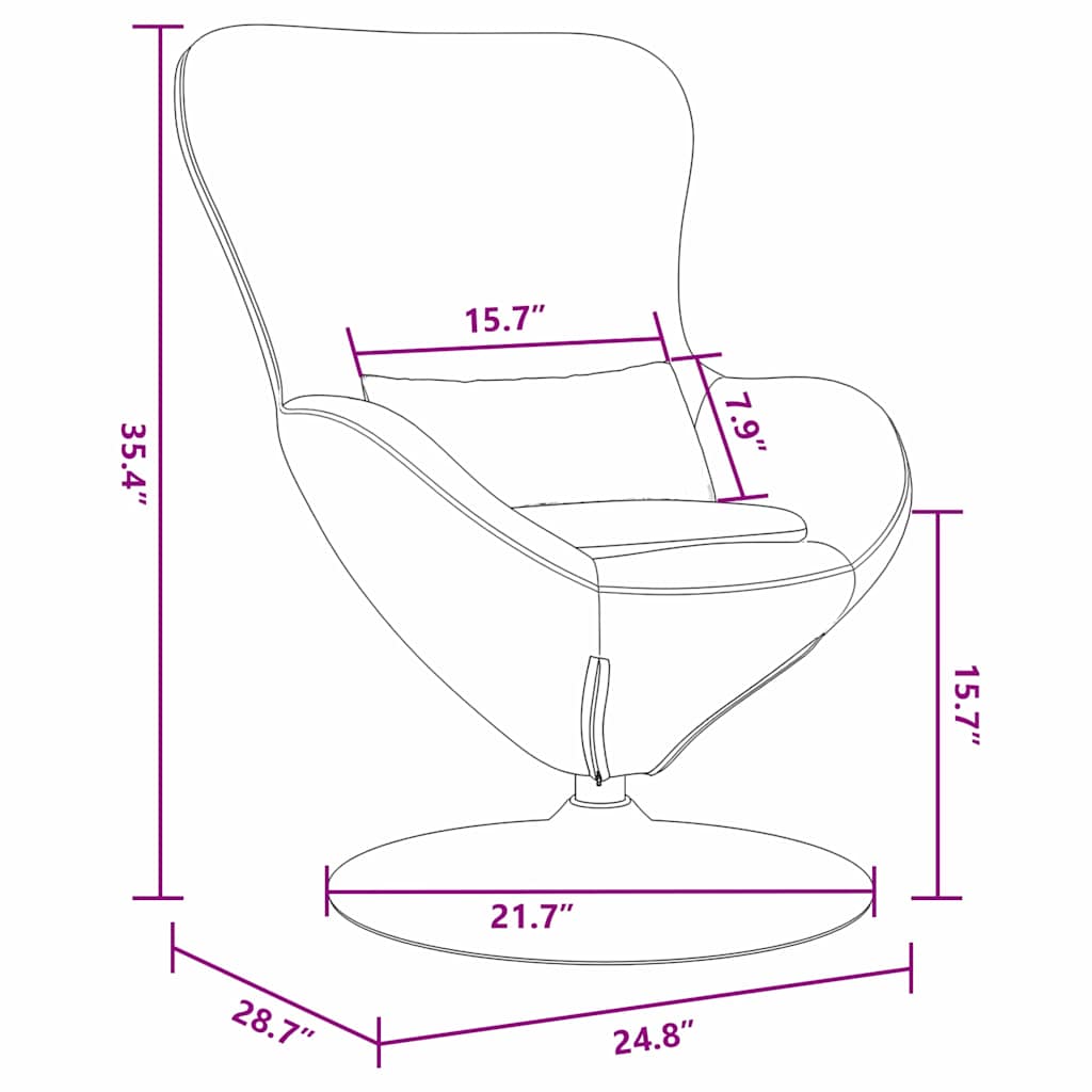 Fauteuil – Draaifauteuil – Relaxstoel – Loungefauteuil – Armstoel – Crèmekleurig Velvet – Draaibaar Met Voetensteun