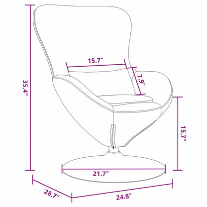 Fauteuil – Draaifauteuil – Relaxstoel – Loungefauteuil – Armstoel – Crèmekleurig Velvet – Draaibaar Met Voetensteun