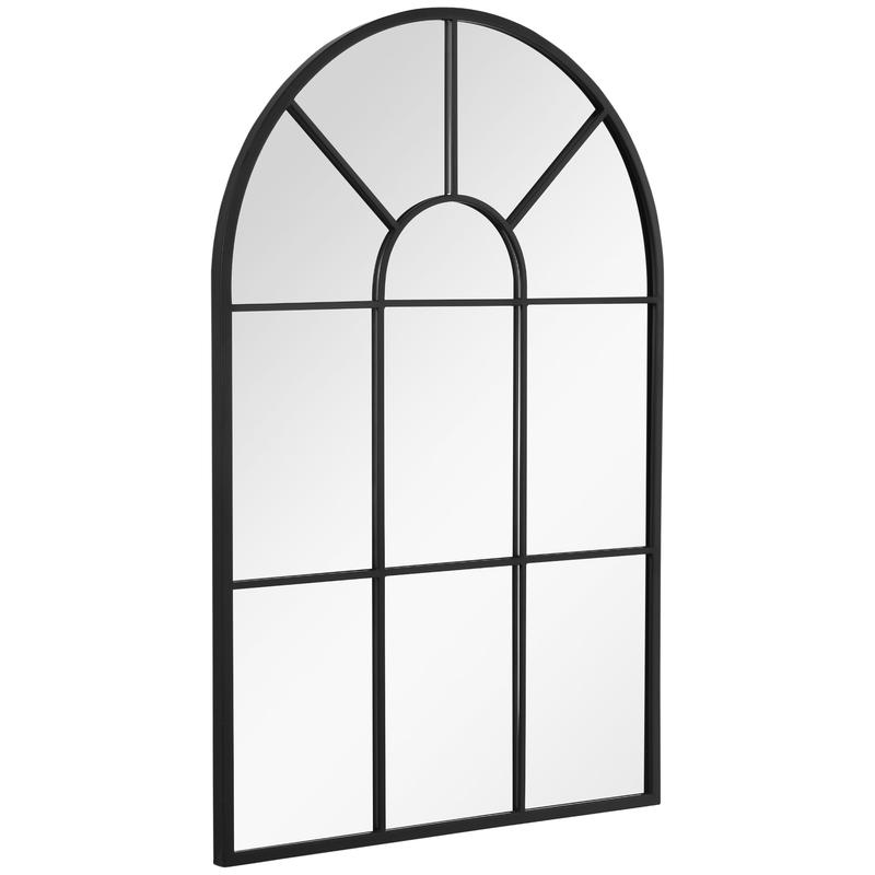 Wandspiegel – Ramen Spiegel – Hangspiegel – Interieur Spiegel – Verticale Spiegel – Metalen Frame – 91x60 cm – Zwart – Smalle Diepte 2 cm