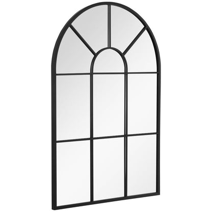 Wandspiegel – Ramen Spiegel – Hangspiegel – Interieur Spiegel – Verticale Spiegel – Metalen Frame – 91x60 cm – Zwart – Smalle Diepte 2 cm