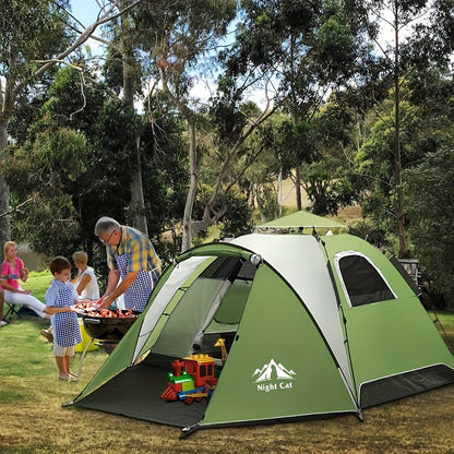 Pop-up Tent – Automatische Tent – Familie Tent – Kampeertent – Snelle Tent – Voor 3-4 Personen – Glasfiber Stokken – Binnen 1 Minuut Opgezet