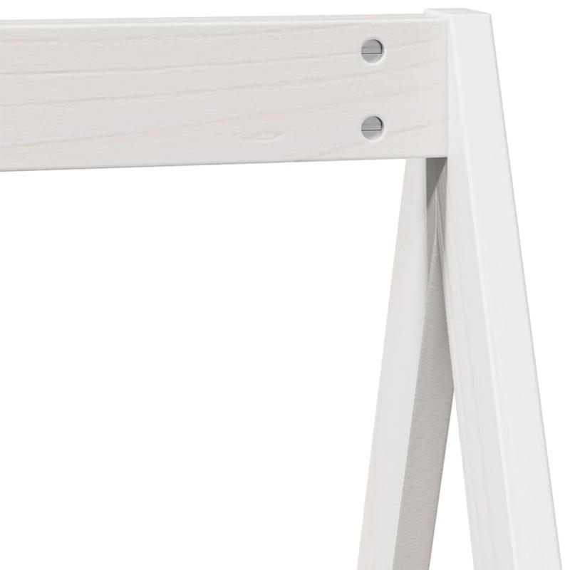 Bedframe – Bed – Slaapbank – Logeerbed – Studentenkamerbed – Wit – Massief Dennenhout – Compact 80x200 cm – Eenvoudige Montage
