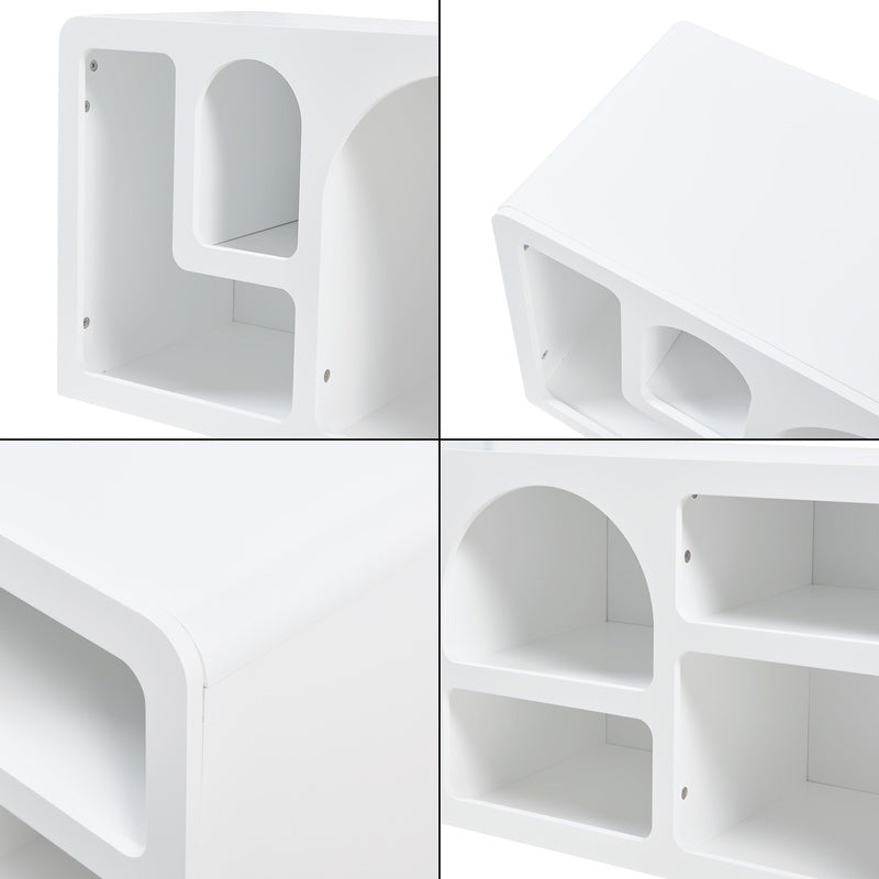 Tv-meubel – TV Kast – TV Dressoir – TV Meubel – Media Meubel – Wit – MDF – 140x40x48 cm – Ruime Opbergruimte