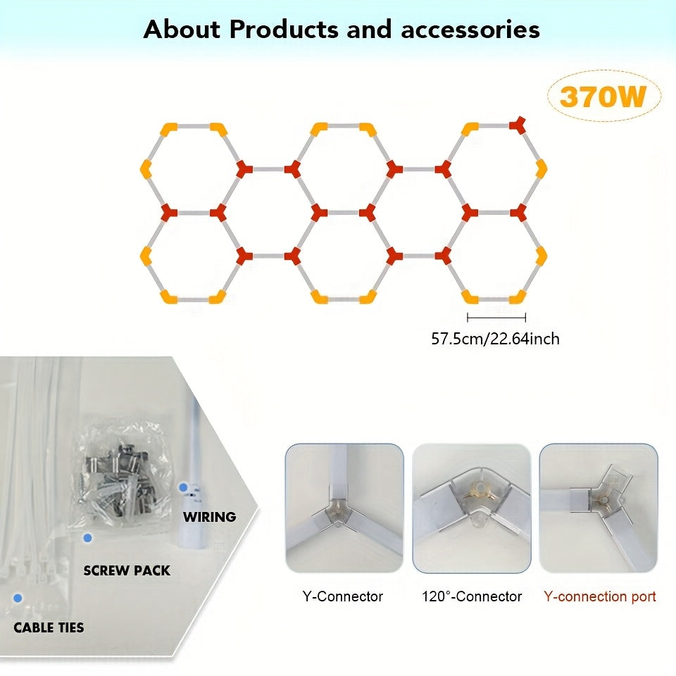 LED Paneel – LED Plafonnière – Lichtpaneel – Plafondlamp – Hexagon Lamp – 575mm Groot Oppervlak – Koel Wit 6500K