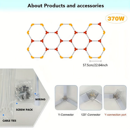 LED Paneel – LED Plafonnière – Lichtpaneel – Plafondlamp – Hexagon Lamp – 575mm Groot Oppervlak – Koel Wit 6500K