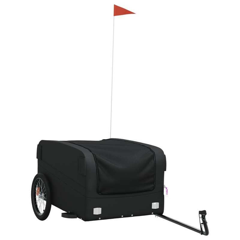Fietskar Zwaar Beladen – Fietstrailer Cargo – Bakfiets Aanhanger – Transportkar Fiets – Cargo Carrier – 45 kg Capaciteit – Duurzaam Denim Frame – Ruime Opbergruimte – Zwart
