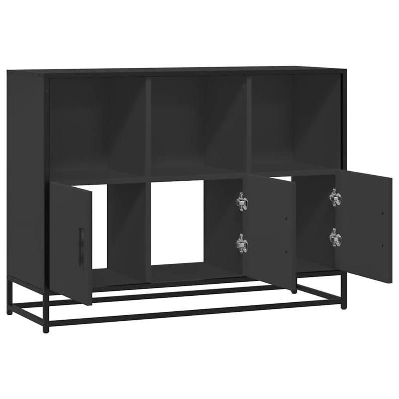 Sideboard 100x35x76cm edited wood zwart Practical and removable