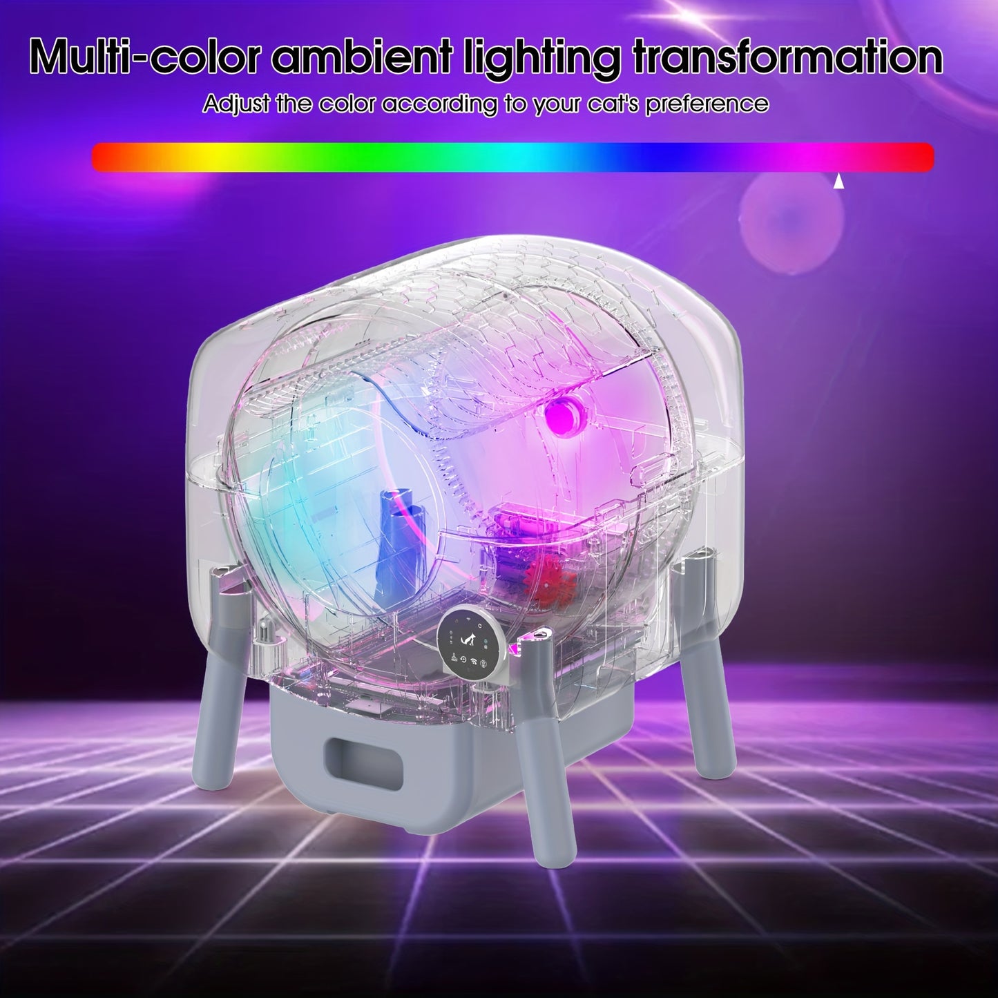 Kattenbak – Kattentoilet – Kattenbak Zelfreinigend – Kattenbak Automatisch – Kattenbak Met App – Groot Volume 76L – Infraroodsensor & LED-verlichting