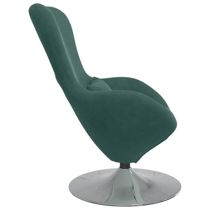 Fauteuil – Draaistoel – Relaxstoel – Loungestoel – Zetel – Donkergroen Fluweel – 360° Draaibaar