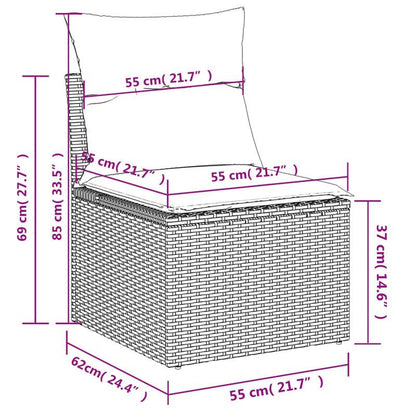 Loungeset Tuinset Loungesofa Terrasmeubilair Buitenmeubels – Beige 7-delig – Resin Vlechtwerk – Weerbestendig – Comfortabele Polyester Kussens