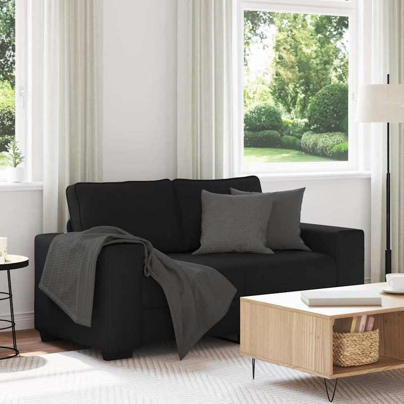 2-Zits Bank – Loveseat – Tweezits Sofa – Compact Sofa – Zithoek – Modern Design – Memory Foam Zitting – Stevig MDF Frame – Zwart