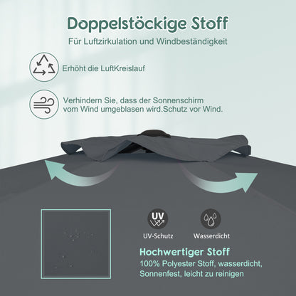 Parasol – Stokparasol – Balkonparasol – Strandparasol – Tuinparasol – 300 cm Groot – Inklapbaar Met Metalen Frame